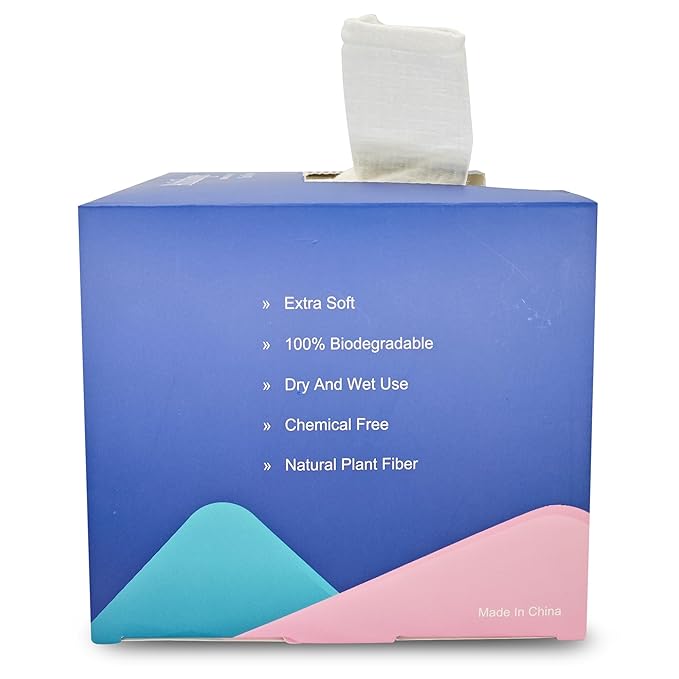 Disposable Face Towels,50 Counts/Box - Soft & Lint-Free Facial Cleansing Wipes for Makeup Removal,Travel & Home Use