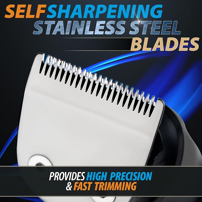 Beard Trimmer, 21 Piece All-in-One Mens Grooming Kit and Hair Clipper, Nose, Ear,Body and Face, Electric Razor with USB Recharge Dock