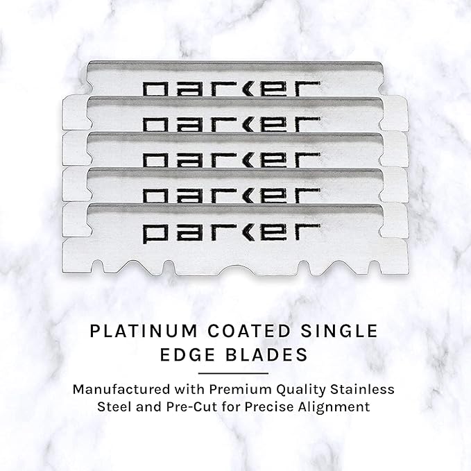 Parker Premium Platinum 1/2 Blades, 400 COUNT - For Professional Barber, Shavette and Disposable Straight Razors