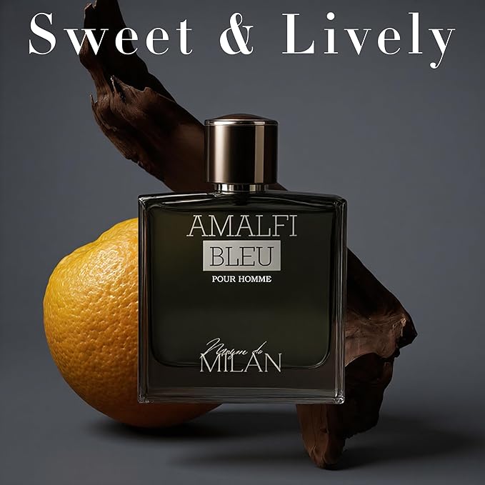AMALFI BLEU, Men's Cologne Gift, Long Lasting EDP, Aura of Elitism & Modern Style, Perfume for Business, Commute and Casual Use, 3.4 Fl Oz
