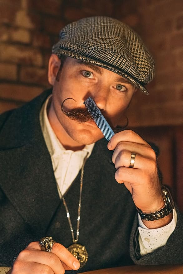Handcrafted Steel Death Grip Mustache Comb For Handlebar Moustaches Pompadours Beards & Other Men's Hairstyles Silver Metalic