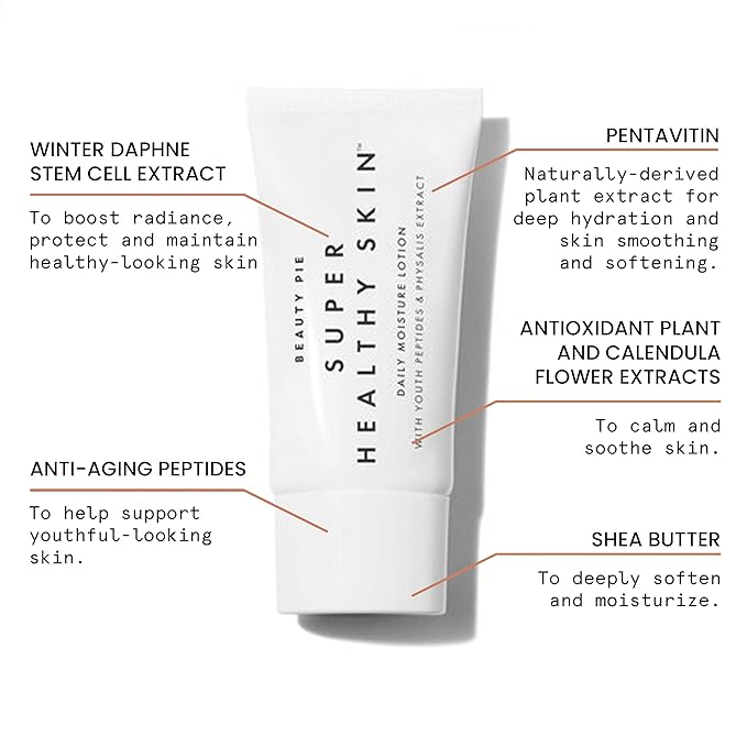 Beauty Pie Super Healthy Skin Daily Moisture Lotion, 200 ml (6.7 fl oz) – Lightweight, Fragrance‑Free Hydrating Cream with Hyaluronic Acid, Peptides & Vitamin E for Soft, Youthful Skin