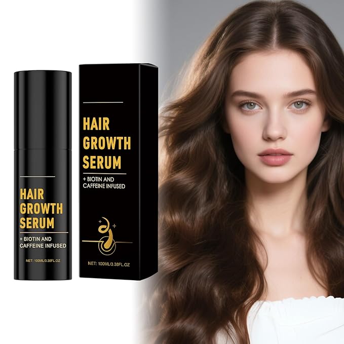 Hair Growth Serum with Biotin, Caffeine and Ginger, Thickening Spray for Women and Men, Natural Anti-Thinning Formula for All Hair Types, 100ml