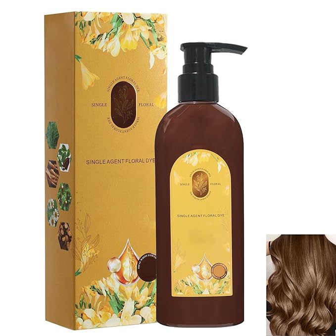 Nourishing Plant-Based Hair Color, Tinte Capilar Nutritivo A Base De Plantas, Long-Lasting & Natural Hair Color Shampoo For Gray Coverage, Minimizing Frizz, For Men & Women (Chestnut Brown)