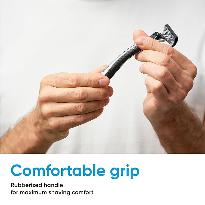 TopTech PRO 5 Razors for Men - Manual Shaving Razor & Replaceable Cartridges - 5-Blades Technology - 10 Count Pack (1 Handle + 9 Refills) - Soft Shave & Sharp Blades - Cost-effective Refill