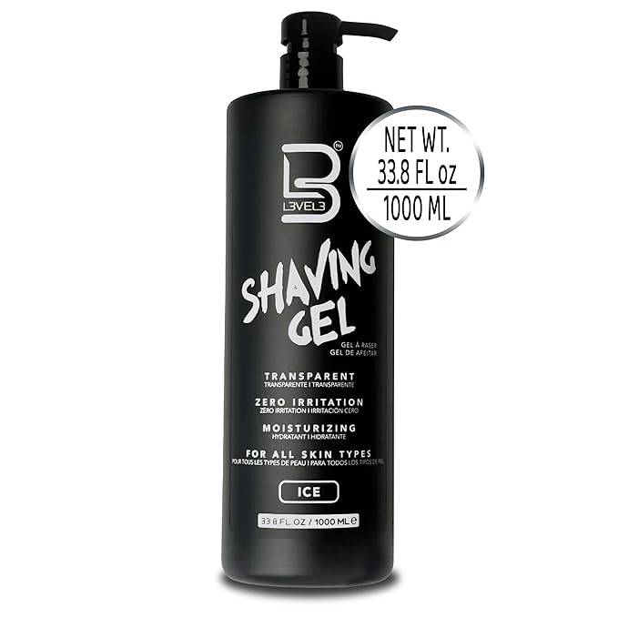L3 - Level 3 Shaving Gel - Straight Razor Shave Gel - Non-Irritating - Refreshing Smell - No Hot Towel Necessary - Level Three Razor Gel (Ice - Large)