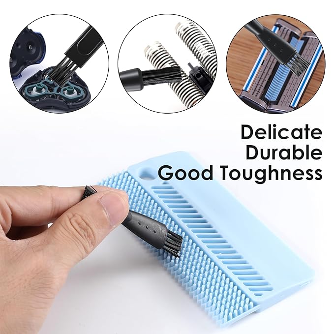 20 Pcs Mens Electric Shaver Cleaning Brush, 2 Styles Mini Double Head Shaving Cleaning Brushes Hair Remover Shaving Razor Brush for Razor Shaver Trimmer Hair Clipper
