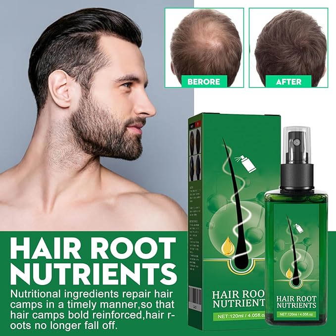120ml Hair Growth Serum for Men - Hair Loss Treatment & Thinning Hair Solution with Ginseng & Ginger Extract - Hair Root Nutrient Essence for Stronger Hair & Scalp Care