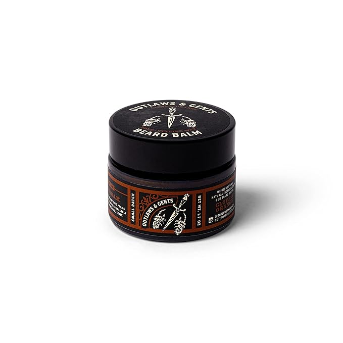 Outlaws & Gents Grooming Co. Orange and Vanilla Beard Balm - All-Natural Beard Care Product for Men - Conditions and Styles Beard & Reduces Itchiness