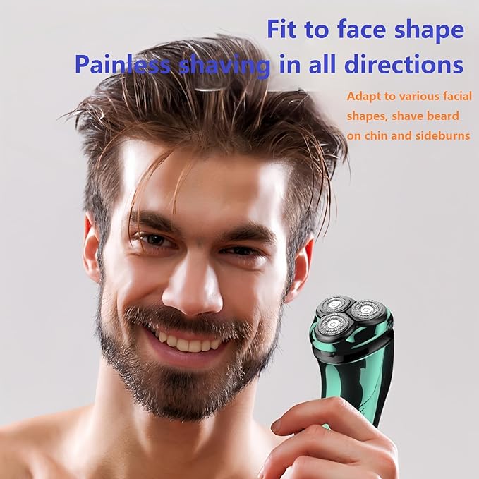 Electric Razor for Men with Pop-Up Trimmer, IPX7 Waterproof Electric Shaver, Rechargeable Cordless Shavers for Men, Type-C, 120Mins Runtime, Plug & Play