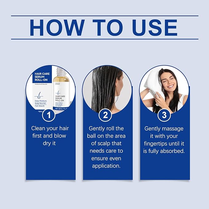 30ml Hair Growth Serum Roll On for Thinning Hair – Scalp Treatment with Ginger & Rosemary Oil to Reduce Hair Loss, Strengthen Roots & Nourish Dry Itchy Scalp