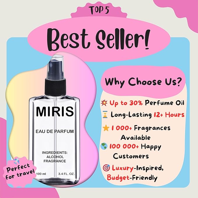 MIRIS No. 42832, Inspired by Champs Elysees, Long-Lasting Eau de Parfum for Women, Spray 3.4 Fl Oz / 100 ml