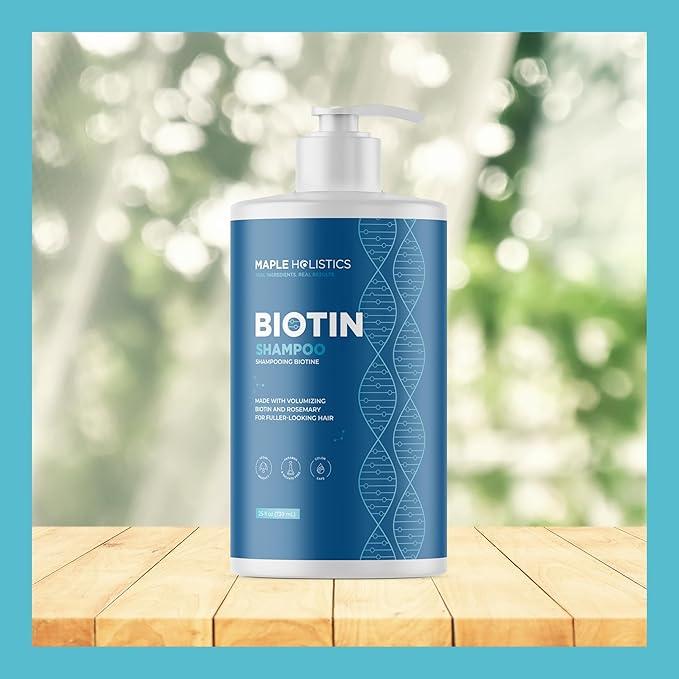 Rosemary and Biotin Shampoo for Thinning Hair - Vegan Volumizing Shampoo for Fine Hair with B Vitamins Argan Oil & Tea Tree Essential Oil - Paraben Silicone and Sulfate Free Vegan Formula (25 Fl Oz)