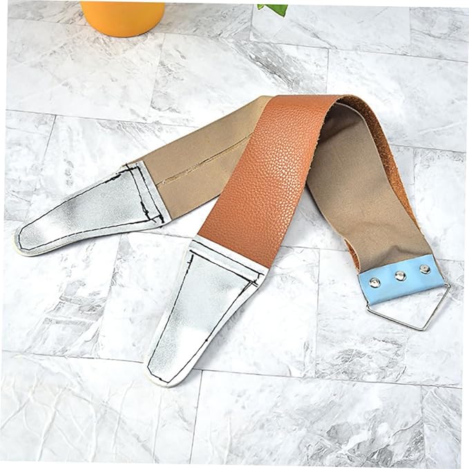 2pcs Barber Strop Shaver Sharpening Tools Double-sided Manual Strop Razor Protector Straight Razor Sharpener for Father Day Random Color
