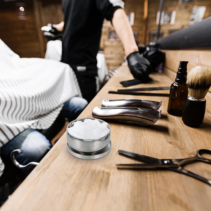 Zerodeko Stainless Steel Shaving Soap Bowl with Lid, Male Foaming Bowl for Barber Shop, Practical Lather Shaving Cream Container for Men’s Wet Shave