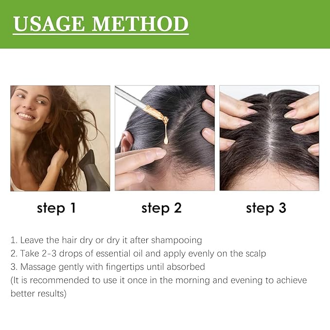 3pcs Rosemary Oil Hair Care Treatment, Natural Rosemary Mint Scalp & Hair Strengthening Oil for Dry, Itchy Scalp, Thickening & Hydration Products for Damaged Hairs & Split Ends (1 Pcs)