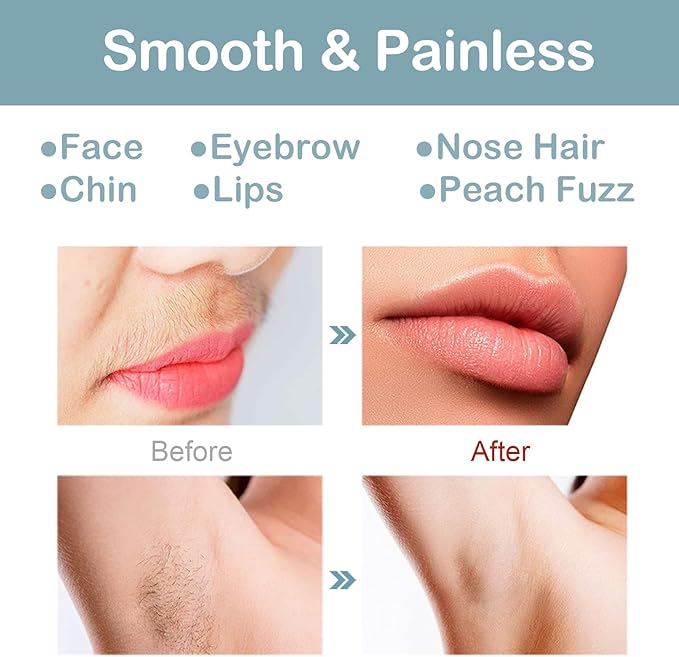 Eyebrow Facial Trimmer for Women - 2 in 1 Rechargeable Face Eye Brow Shaver - Face Remover Peach Fuzz Painless Facial Removal Built-in LED Light for Lips Arm Nose Hair Bikini Line Body (Pink)