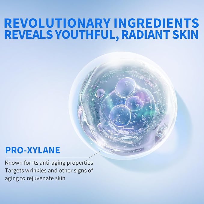 Anti-Wrinkle Facial Night Cream with 9% Pro-Xylane, Anti-Aging Night Moisturizer for Face Hydrating,Firming and Restoring, Nighttime Skin Care, 1.01 Oz