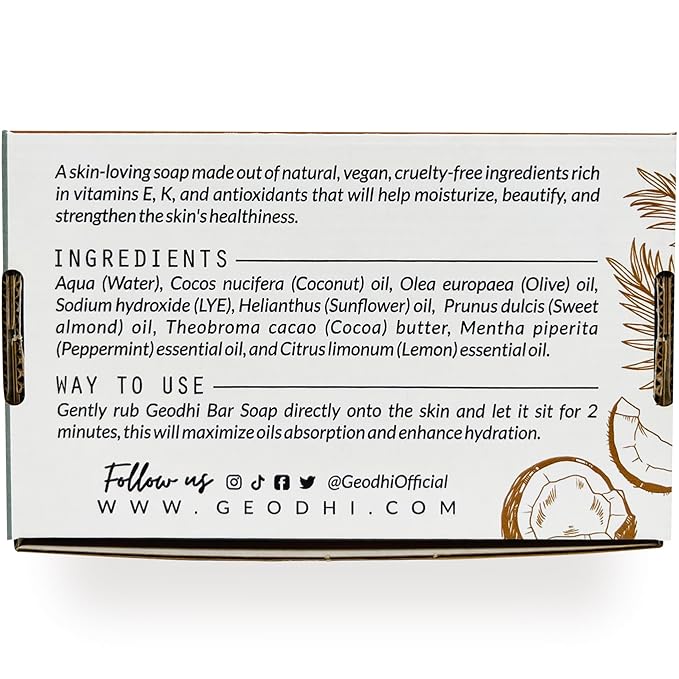 Handmade Vegan Cold Process Soap with Premium Essential Oils, Great for Acne, and Dry Skin - Set of 4 Both Women and Men Soap Bar-. (Coconut)