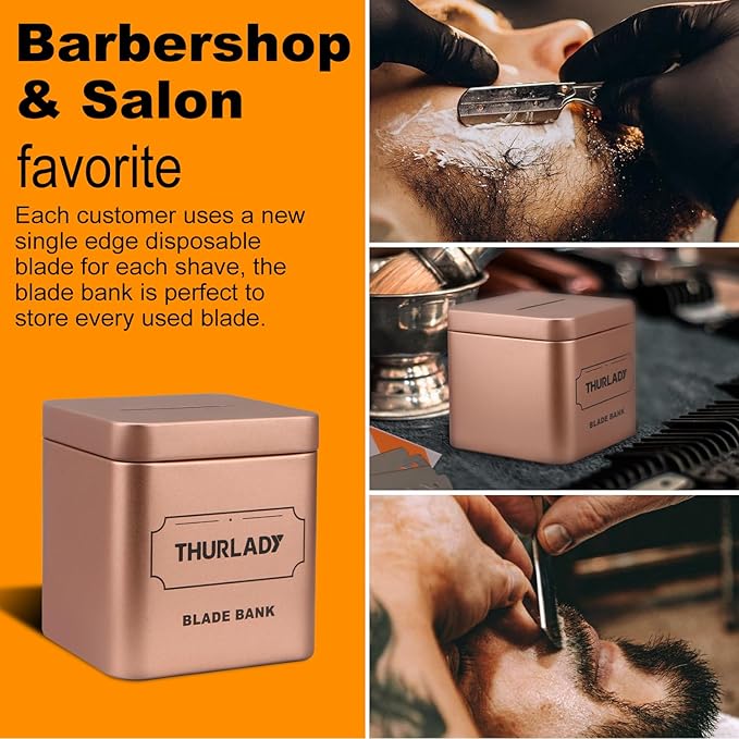 Razor Blade Disposal Container, Rose Gold, Large Capacity, Holds Over 500 Blades, Safe & Recyclable