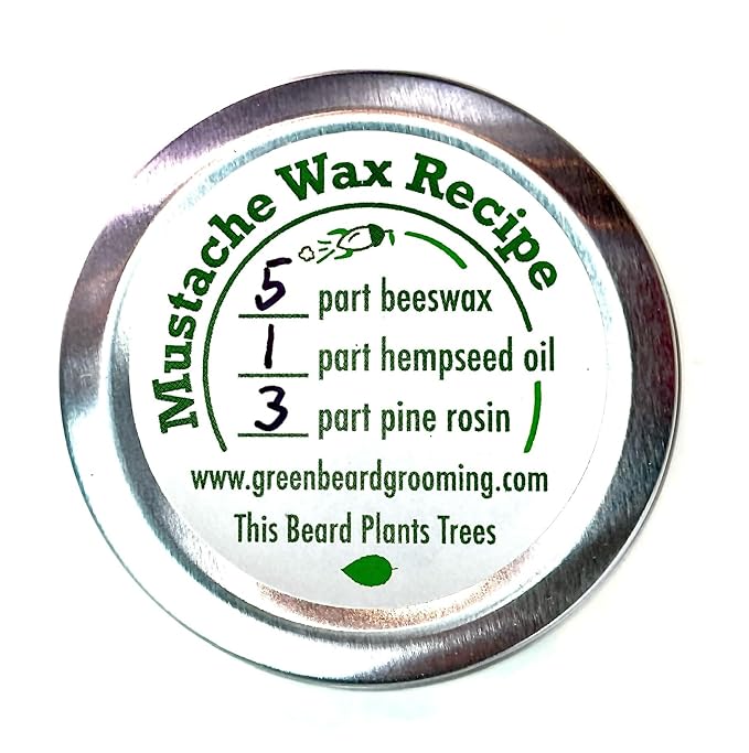 Tree-Topped Mustache Wax for Men – Firm & Tacky Hold with Natural Beeswax & Hempseed Oil – Styles, Shapes & Controls 1 Ounce (Pack of 1)