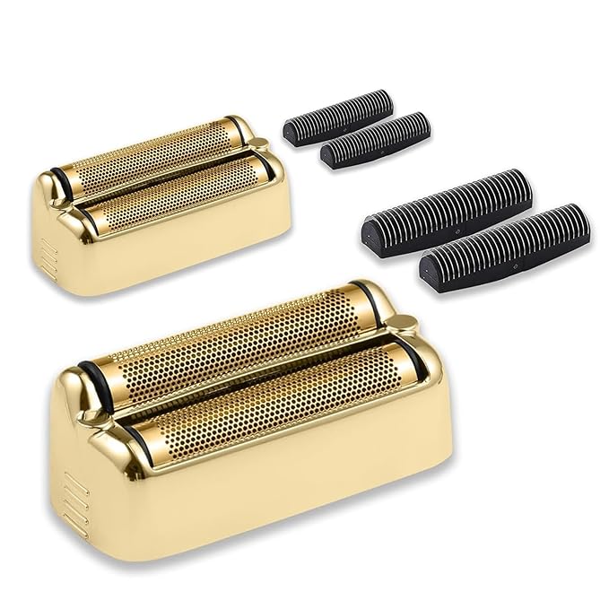 2 Pack Shaver Replacement Foil and Cutter，Compatible with BaBylissPRO FXONE Gold FX Double Foil Stick Shaver,Gold