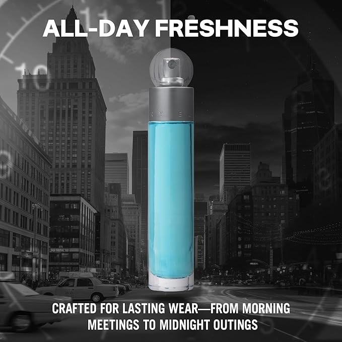 Perry Ellis 360° Eau De Toilette Spray for Men - Mens Cologne, Long Lasting Perfume, EDT, Fragrance with Notes of Bergamot, Juniper & Musk - 3.4 fl oz (100 mL)
