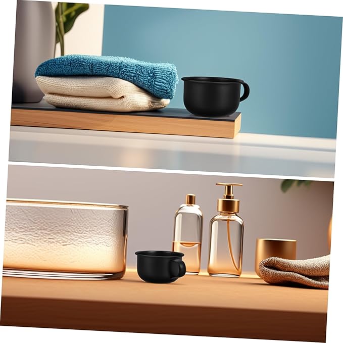 Didiseaon Shaving Soap Bowl Cup with Handle Alloy Shaving Mug for Effortless Grooming Lightweight Retro Design for Men and Household Tasks