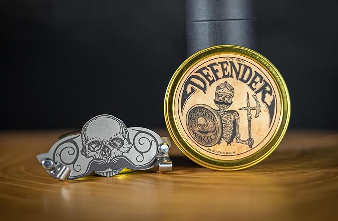 THE VINTAGE GROOMING CO. Defender Mustache Balm and Defender Mustache Guard Set | 2oz Mustache Balm & Mustache Drinking Protector