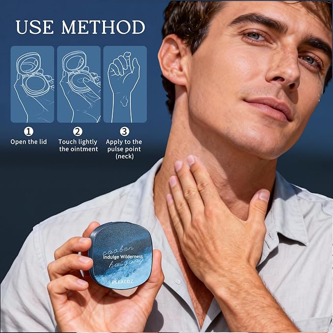 Solid Perfume Balm for Men, Portable Pocket Balm, Solid Cologne, Perfect for Travel Use, Natural Fragrance Perfume, Gift for Men, Indulge Wilderness
