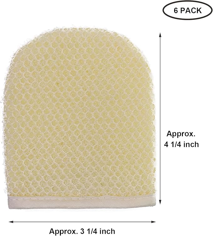 PPHAO Facial Cleansing Sponge - Exfoliating Facial Cleansing Cloths Gloves Mitts - Softweave Exfoliating Washcloths - 6 Pack