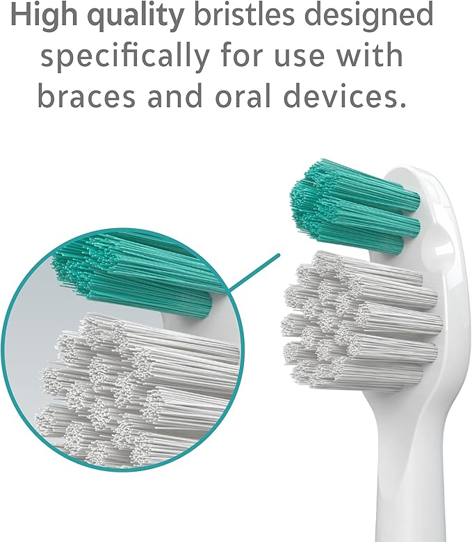 TAO Clean Sonic Electric Toothbrush Replacement Heads (2-Pack) – Orthodontic Head – Replacement Heads for the TAO Clean Electric Toothbrush and Docking Station