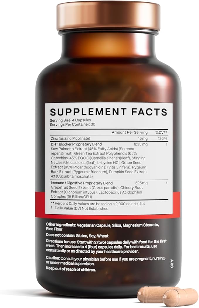 DHT Blocker - Hair Growth Supplement for Genetic Thinning for Men and Women | Approved* by American Hair Loss Association | Guaranteed, Backed by 20 Years of Experience in Hair Loss Treatment Clinics