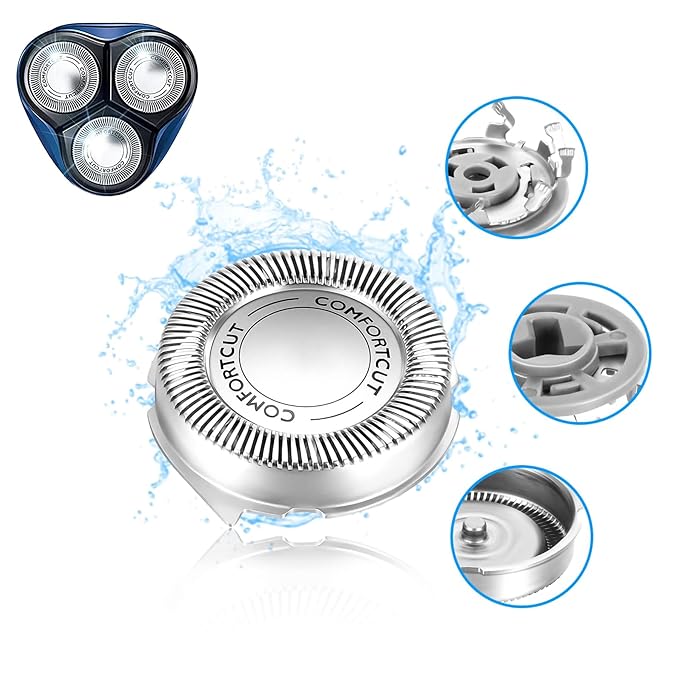 SH30 Replacement Heads for Shaver 2300 3800, Heads Compatible with Philips Series 3000,2000,1000,S738 with Durable Sharp Blade, Electric Razor Shaving Heads Blades Back-Up Rotary Heads Accessories