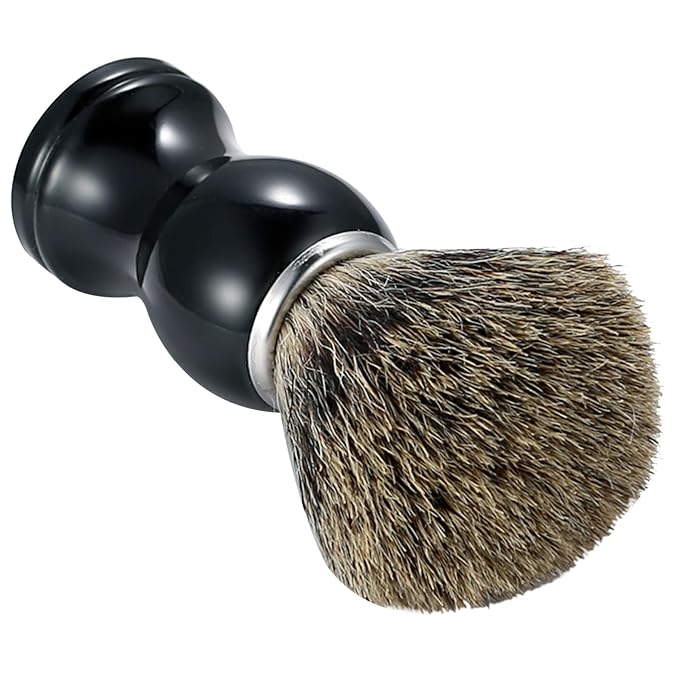 Vtrem Shaving Brush Black Handle Professional Badger Hair Shave Brush for Men Shaving Brush for Wet Shave for Safety Razor Double Edge Razor Straight Razor or Shaving Razor