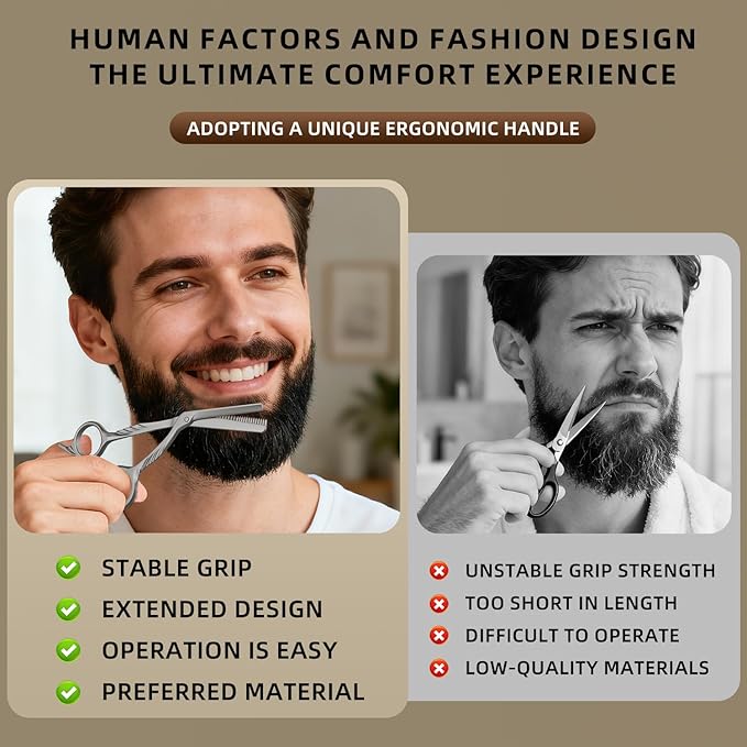 Beard Scissors with comb small mustache trimming eyebrow grooming kit