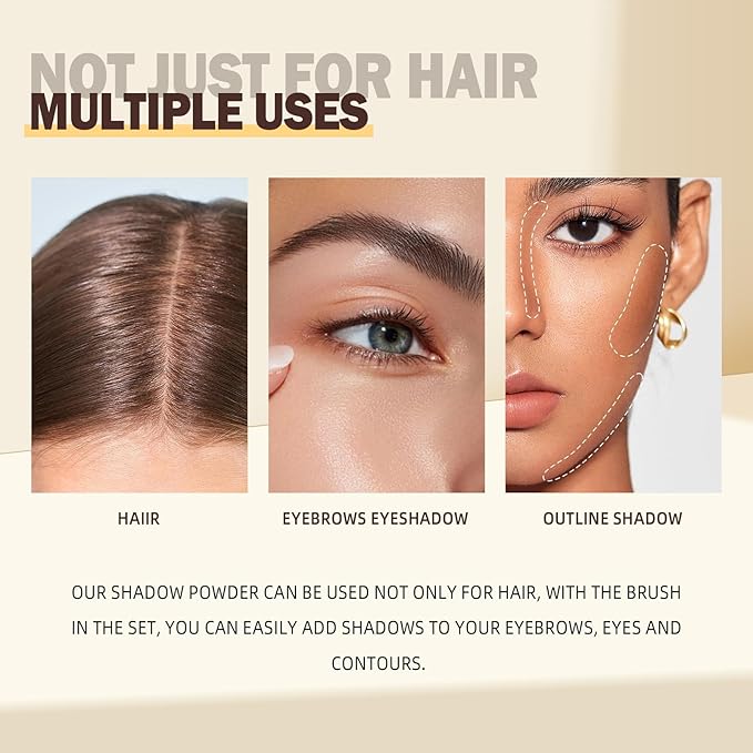 New Root Touch Up Hair Color,Hair Fibers for Thinning Hair,Cruelty Free Hairline Powder - Instantly Cover Touch Up, Hair Color Root Touch Up Powder, Hair Thickener for Women & Men (Med Brown)