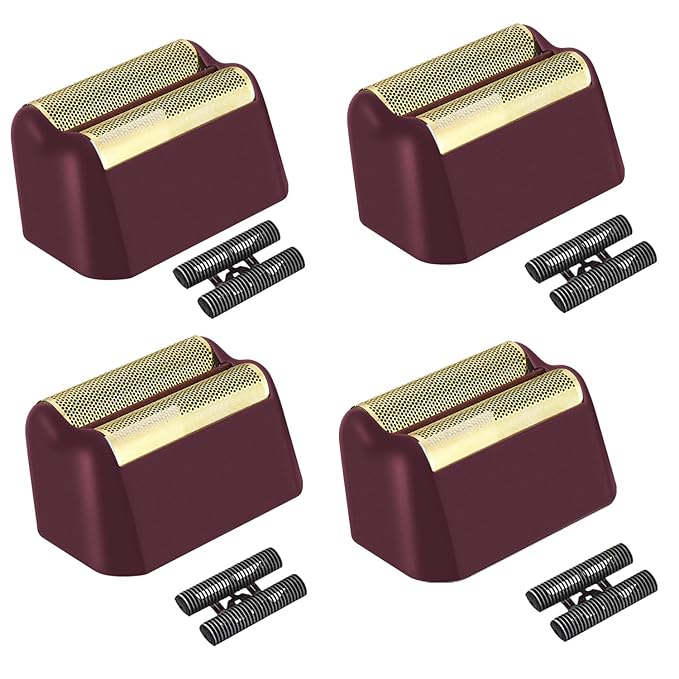 4 Pack Professional 5 Star Series Finale Shaver Replacement Foil and Cutter Bar Assembly Compatible With Wahl Shaver Foil 7031-100, 7043-100 Super Close Shaving Replacement Heads， (Black)