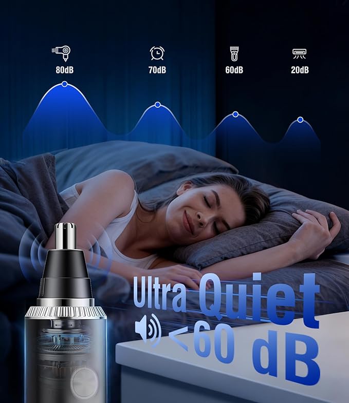 Nose Hair Trimmer for Men, 3-in-1 Professional Painless USB-C Rechargeable Eyebrow & Facial Nose Trimmer for Men Women, LED Display Trimmer with Powerful Motor and Dual-Edge Blades, IPX7 Waterproof