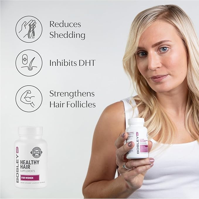 Women’s Healthy Hair Growth Supplements – DHT-Blocking Botanicals with Biotin, Niacin, Zinc & L-Lysine – Rich in Vitamins & Minerals – Supports Thicker, Fuller Hair – 60 Capsules (2-Month Supply)