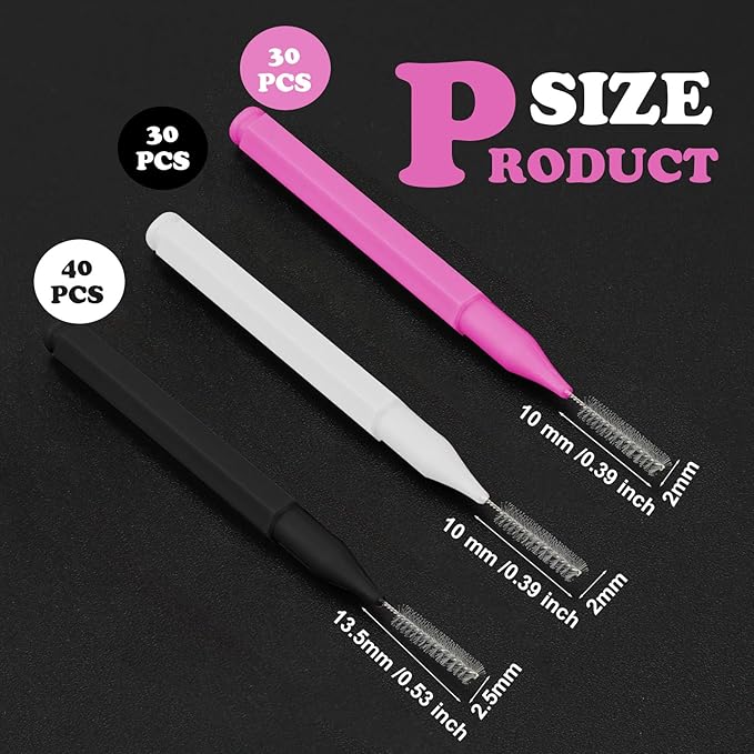 Patelai 100 Pieces Braces Brush for Cleaner Interdental Brush Toothpick Dental Tooth Flossing Head Oral Dental Hygiene Flosser Toothpick Cleaners Tooth Tool(White, Black, Pink,Proper Size)