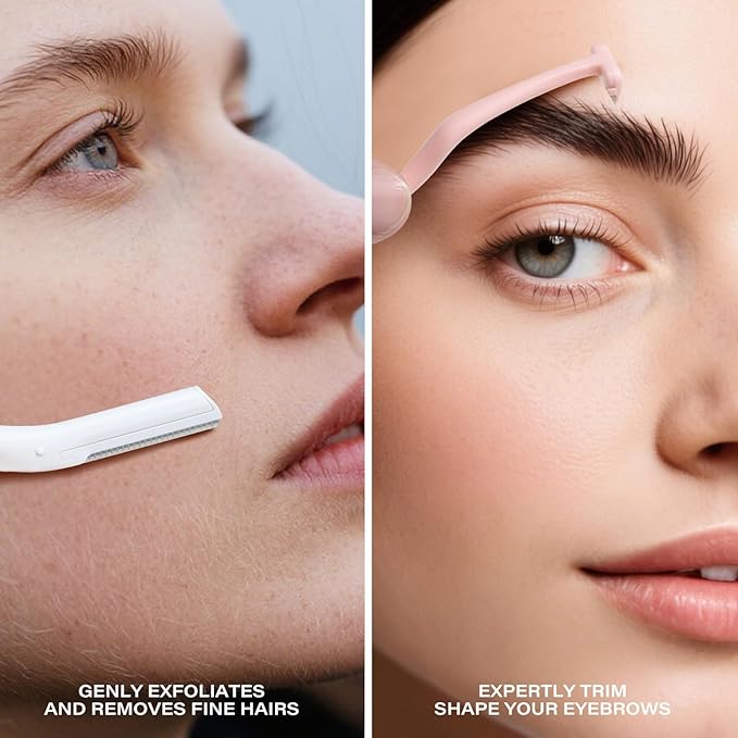 Eyebrow Razors w/Dermaplane Razors Set - Japanese Blades Razors - Small Face Razors for Peach Fuzz and Fine Hair, Multipurpose Exfoliating Dermaplaning Tools for Women and Men