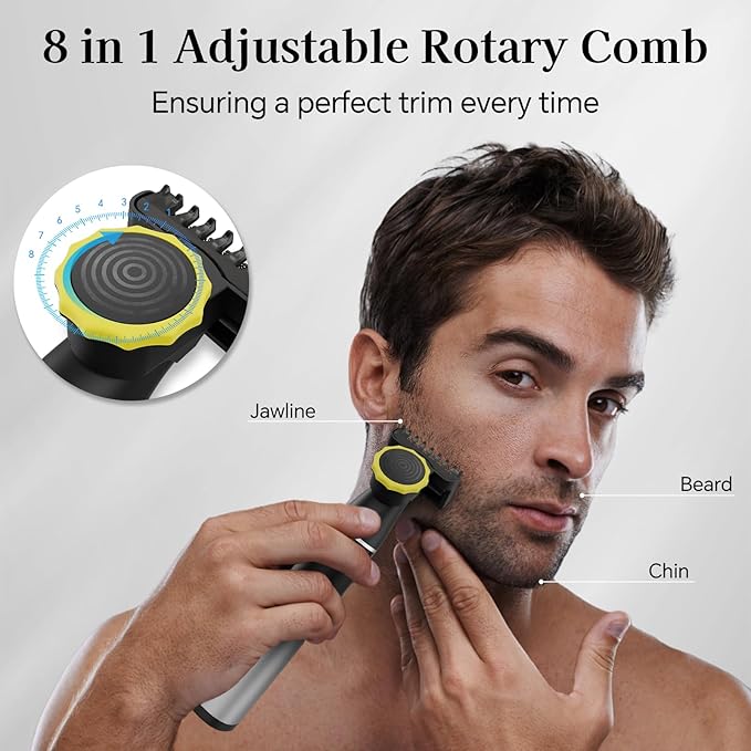 Nose Hair Trimmer for Men, 2025 Professiona Painless USB Rechargeable Eyebrow Trimmer, Waterproof Ear and Nose Hair Trimmer for Men Women, Facial Hair Remover with Adjustable Comb, Dual Edge Blades