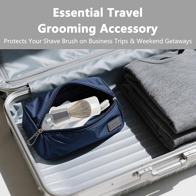 Shaving Brush Holder Travel Case Adjustable Stand for Shave Brush and Safety Razor Compact Shaving Kit Organizer for Men Portable Hair Grooming Brush Case for Bathroom or On-the-Go Use