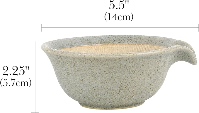 Linkidea Ceramic Shaving & Beard Grooming Bowl for Men, Wide Mouth Lathering Cup for Wet Razors, Traditional Shave Cream Cup (Grey)