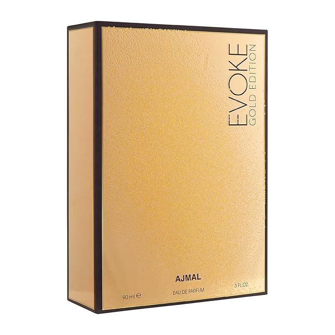 Ajmal Evoke Gold Edition Eau de Parfum 3.0 oz / 90 ml for Men | Fresh Spicy & Woody Oriental Fragrance | Long-Lasting Dubai Luxury Scent