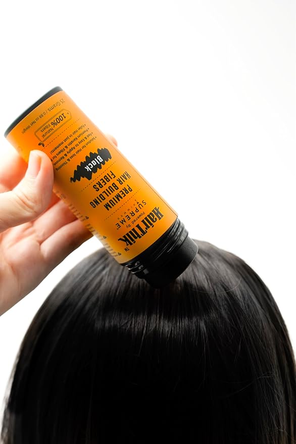 Supreme Trimmer Hair Building Fibers - Instantly Fill in Fine or Thinning Hair for Thicker, Natural, Fuller-Looking Hair for Men & Women – Hair Thinning & Balding Solution | Black, 55 Grams