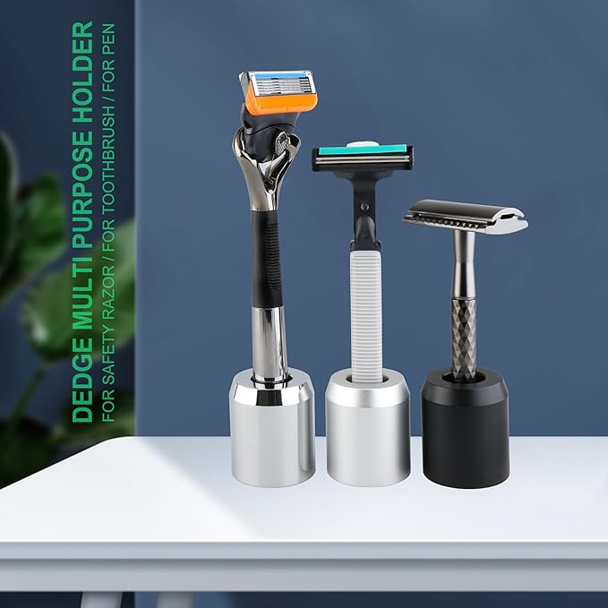 DEDGE Safety Razor Alloy Stand-Razor Holder Stand-Double Edge Safety Razor Stand-Shaver Holder For Bathroom Accessory-Opening dimension is 1.7cm/0.67"