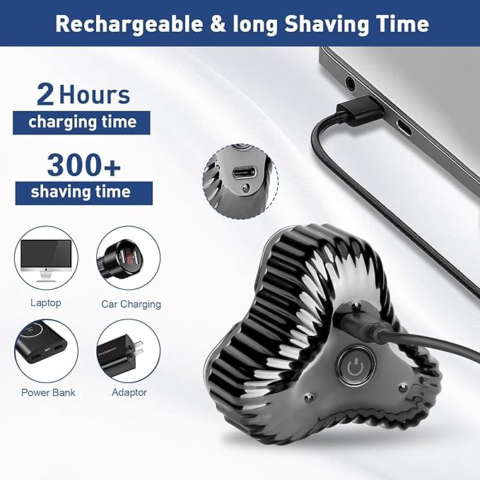 Mini Electric Razor for Men, Upgrade Mini Shaver, Pocket Size Portable Electric Shaver, USB Rechargeable, Waterproof, Easy to Use One-Button, Suitable for Home, Car, Travel, Gift for Men