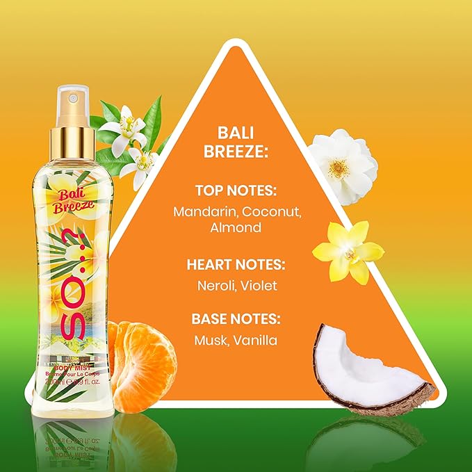 Bali Brezze Body Mist by So…? for Women - 6.9 oz Body Mist - Pack of 2